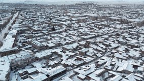 Aerial view of Gyumri, Armenia, with snow-covered roadways and historic buildings - Powered by Shutterstock - Get 15% off with code: PIKWIZARD15