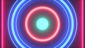 Animation of neon music speaker with glowing lines and circles flickering to the beat of the music. Disco club party audio speaker background. - Powered by Shutterstock - Get 15% off with code: PIKWIZARD15