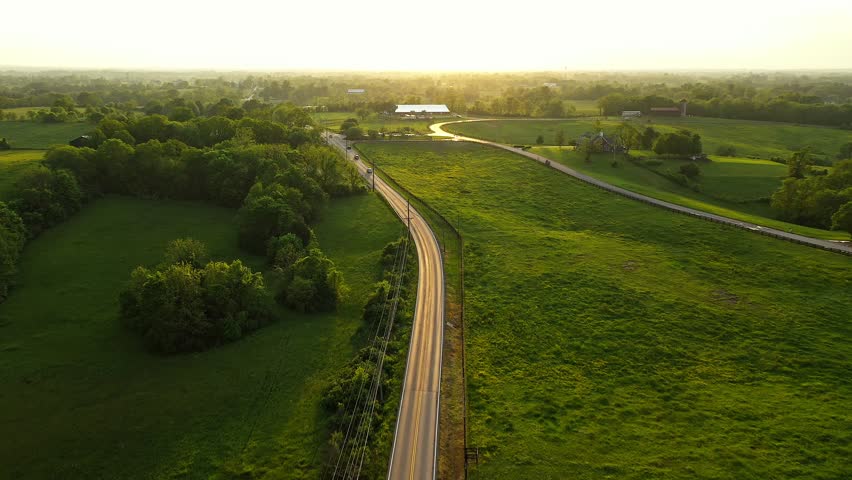 Flying over US Route 460 near Georgetown in Kentucky