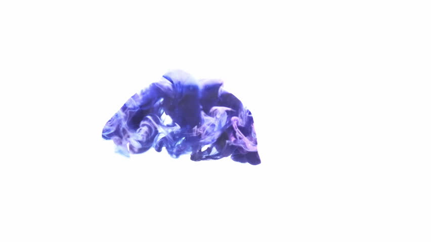 Dancer silhouette. Hip hop performance. Blue smoke revealing double exposure outline of energetic guy freestyle movements isolated on white empty space background.