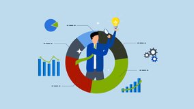 Data scientist analyze data, 4k animation of businessman analyze data with lightbulb. - Powered by Shutterstock - Get 15% off with code: PIKWIZARD15