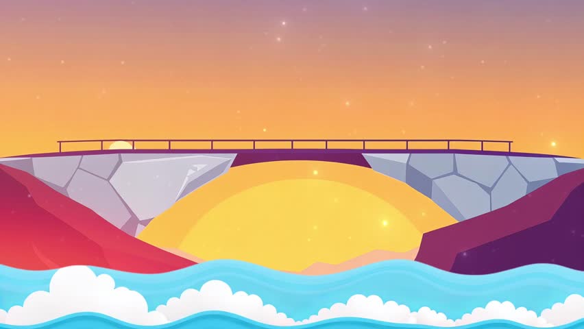 Over the red bridge there