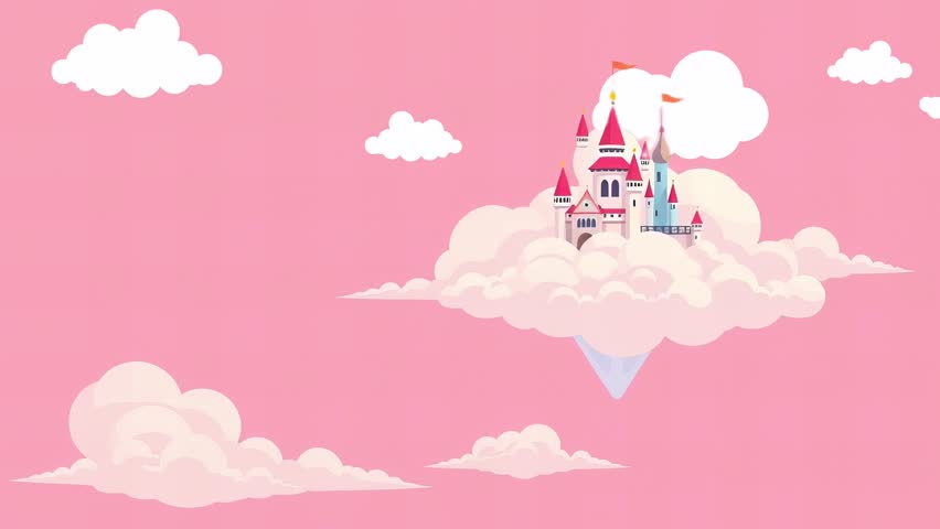 Fantasy Castle in the Clouds: A Whimsical Animated Landscape