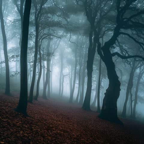 A beautiful fogy forest view 