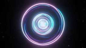 Abstract Concentric Circles with Flowing Colorful Light Trails. 3D Illustration - Powered by Shutterstock - Get 15% off with code: PIKWIZARD15