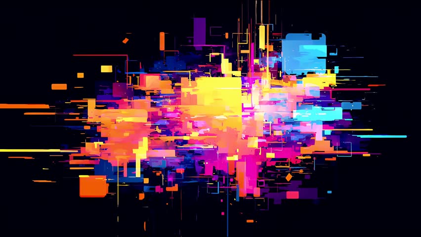 Flickering glitch loop with tech interference and VHS-style visual errors. A seamless background for hacking scenes or cyberpunk edits.