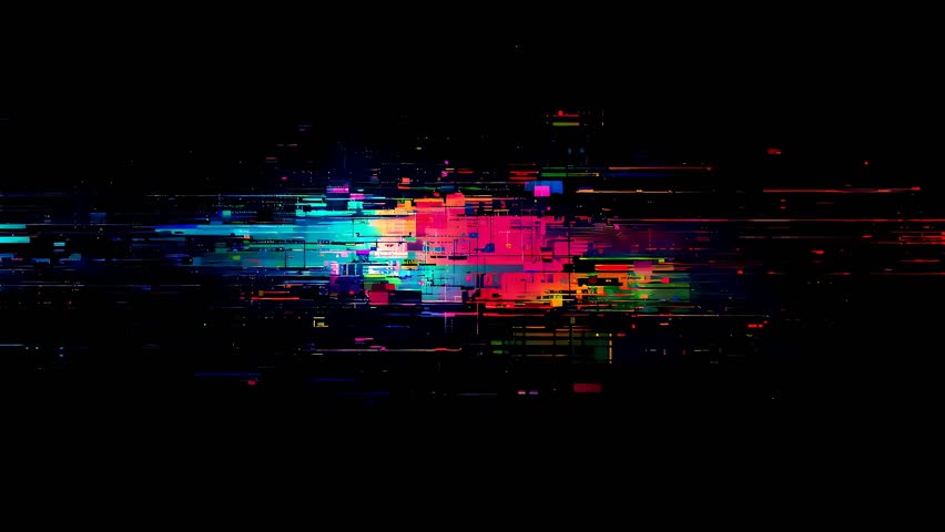 Flickering glitch loop with tech interference and VHS-style visual errors. A seamless background for hacking scenes or cyberpunk edits.