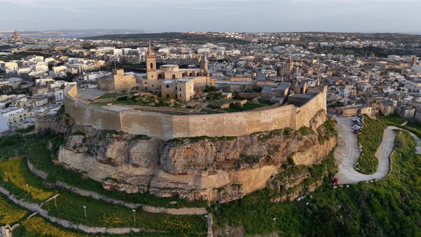  Citadel on Gozo Island in Malta showcasing its historic architecture and surrounding landscape