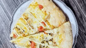 Mixture of  Jalapeno and ranch chicken pizza with slices chicken pieces chunks, mozzarella cheese, olive oil, fresh herbs, chili pepper slices, tomato and ranch sauce, Italian cuisine pizza - Powered by Shutterstock - Get 15% off with code: PIKWIZARD15