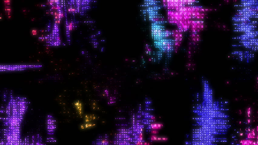 Colorful Glowing Retro Neon Grid Design
