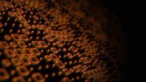 Abstract, technological, dynamic background, with glowing, orange, squares on a black background.4K. - Powered by Shutterstock - Get 15% off with code: PIKWIZARD15