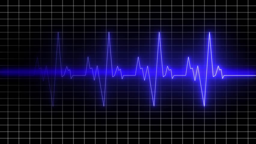 heart beat line icon animation with frequency audio music equalizer digital .