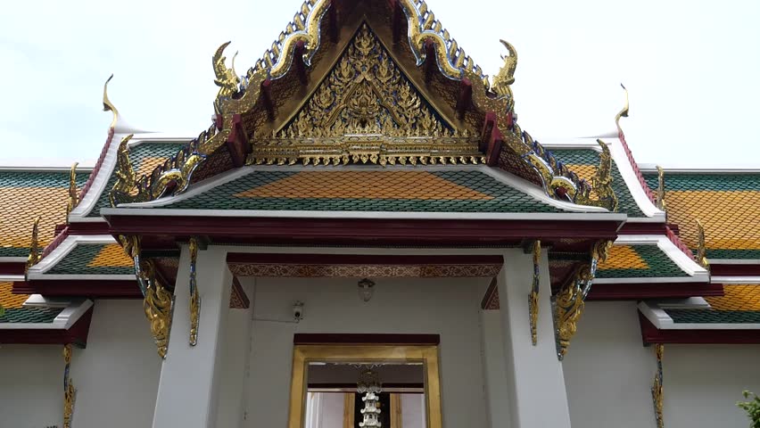 Wat Suthat Thepwararam (Suthat Temple), Bangkok. It is located near Khao Sarn Road. It is one of the oldest temples in Bangkok. 