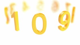 Yellow numbers count on white bg able to loop endless 4k. 3D Illustration - Powered by Shutterstock - Get 15% off with code: PIKWIZARD15