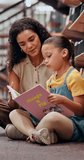 Teacher, help and kid with book in library for knowledge, fantasy story and language development. Woman, child and reading novel with learning support, storytelling and information for english study - Powered by Shutterstock - Get 15% off with code: PIKWIZARD15