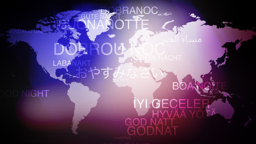Nighttime relaxation good night and world map for cozy night with relaxing typography and sweet dreams