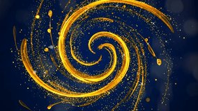 Spiral Vortex Abstract Gold Waves Swirling on a Dark Background with Different Shapes. Beautiful Luxury Abstract Gold Waves Sparkling with Shimmering and Flowing Particles. For any Occasion - Powered by Shutterstock - Get 15% off with code: PIKWIZARD15