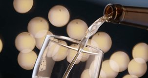 Closeup of beer bottle with condensation pouring into clear glass chilled drink golden liquid sparkling in motion ideal for bar promo commercial or branded alcohol advertising with cinematic mood - Powered by Shutterstock - Get 15% off with code: PIKWIZARD15