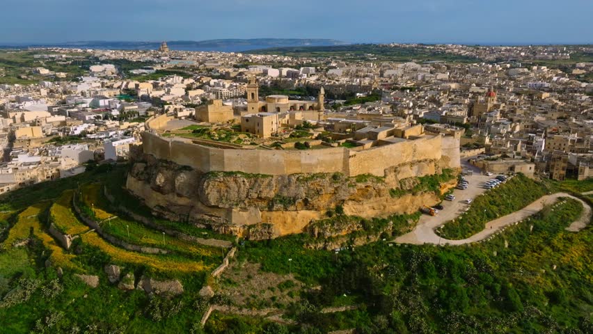 Cittadella, the ancient fortified city. Victoria on the island of Gozo, Malta