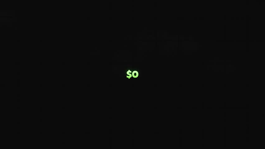 Dollar counter animation 4k video. Number, count, dollar counting, business, growth, profit, counter, 0 to 180000$, number counting from 0 to 180k animation video in black background.