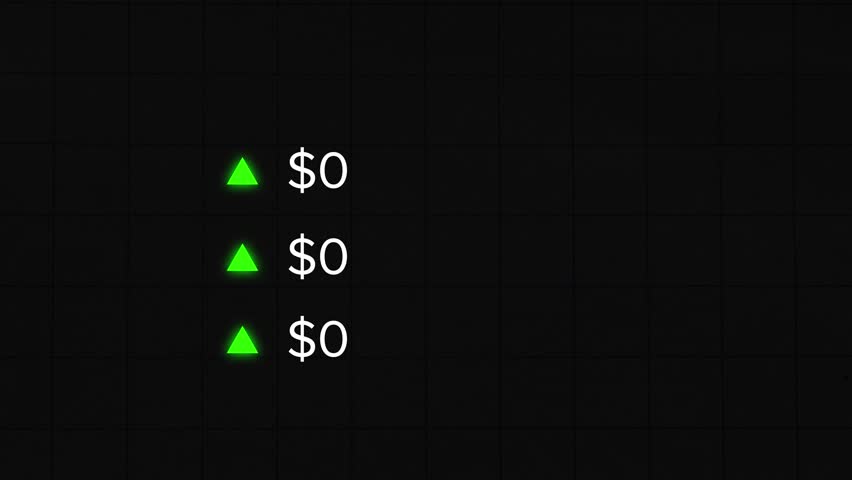 Dollar count animation 4k video. Number, count, dollar counting, share market, business, growth, profit, counter, 0 to 1000000$, number counter from 0 to 1000k animation video in black background.