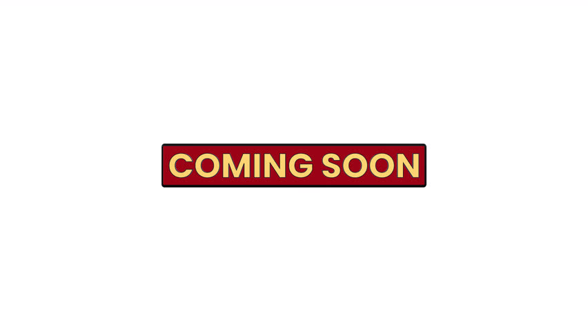 Coming Soon Text Animation. Red Box Title Reveal. Transparent Background. Minimal Clean Look. Loop. Alpha Channel. Perfect for Promo, Commercial, Event, Sale, Social Media.
