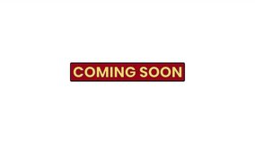 Coming Soon Text Animation. Red Box Title Reveal. Transparent Background. Minimal Clean Look. Loop. Alpha Channel. Perfect for Promo, Commercial, Event, Sale, Social Media. - Powered by Shutterstock - Get 15% off with code: PIKWIZARD15