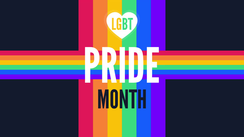 lgbt pride month  animated banner design vector illustration 4k video footage