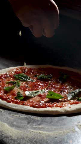 Cheese Sprinkled on Margherita Pizza