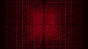 Red digital grid with glowing lines and dots forming a structured cyberspace. Futuristic animation of data flow and technology in 4K - Powered by Shutterstock - Get 15% off with code: PIKWIZARD15