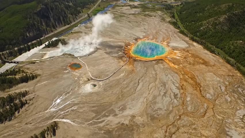 Aerial view of Yellowstone