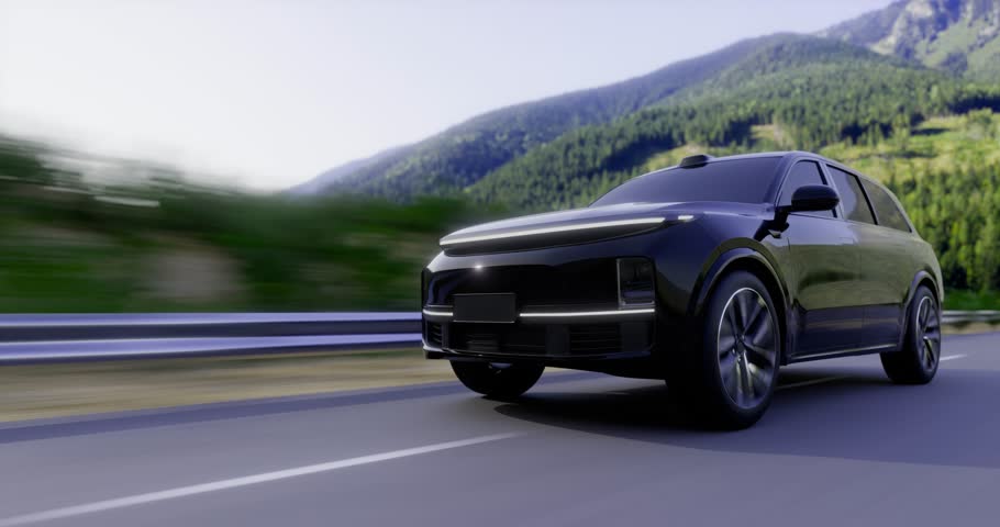 Black car on a country trip