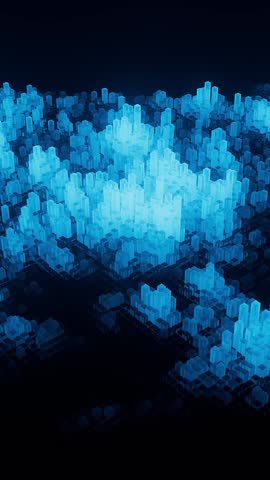 Abstract columns as 3d background for technology, analytical programs, news broadcasts, metaverse and blockchain. Big Data Information Flow. 3D Cube Columns Loop is motion footage. Animation
