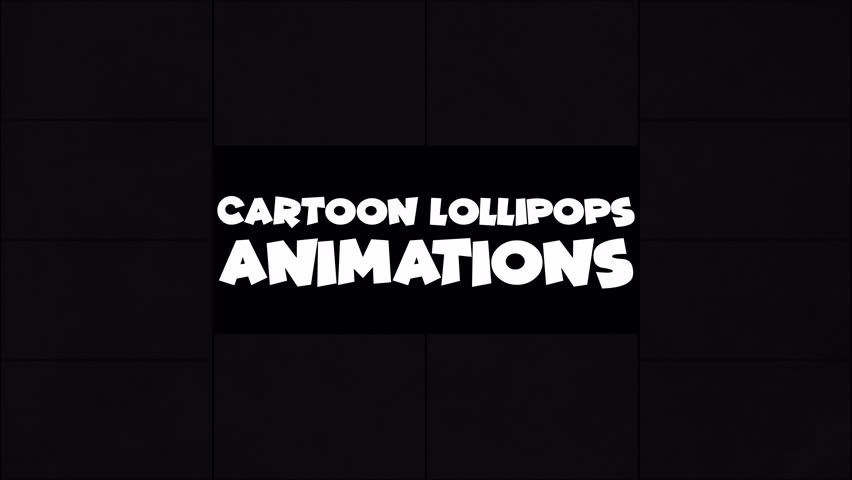 Cartoon Lollipops Animations Motion Graphics Pack of colorful 2D lollipops with expressive emoji faces. 4K resolution with alpha channel.