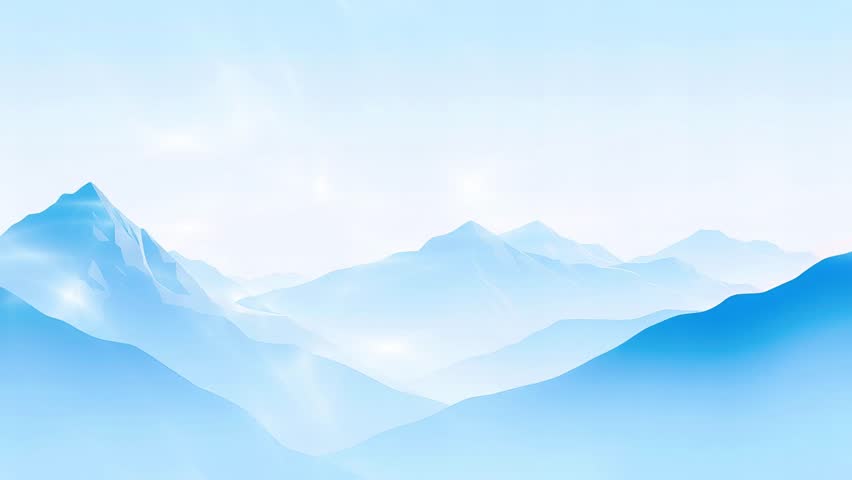 Light Blue Mountains: Landscape, Horizon with Clouds, shining Light, Soft and Nature