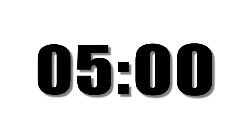 Five Minute Digital Timer. 5 Minute Digital Negative Countdown Sci-Fi light Effects electronic protection. HUD user interface with technology stopwatch.
