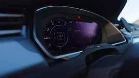 Digital dashboard display showing tachometer reading in car interior, Czechia - Powered by Shutterstock - Get 15% off with code: PIKWIZARD15
