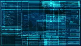 Hacker's interface with vibrant code snippets and abstract panels, creating a captivating high-tech aesthetic. Perfect for projects related to cybersecurity, technology, and software. - Powered by Shutterstock - Get 15% off with code: PIKWIZARD15