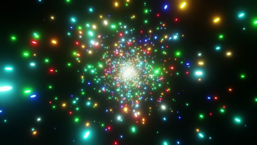 Background of shining stars in outer space. Fly through a galaxy of blue and glowing stars and particles at hyperspace warp speed. Looping HD motion background animation.