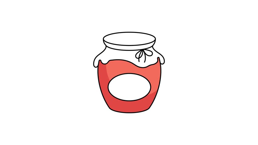 Breakfast, country kitchen, sweet jam jar vector illustration 