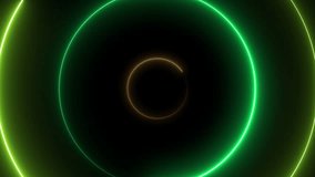 Multi color neon ring tunnel spinning on black with soft outer glow. - Powered by Shutterstock - Get 15% off with code: PIKWIZARD15