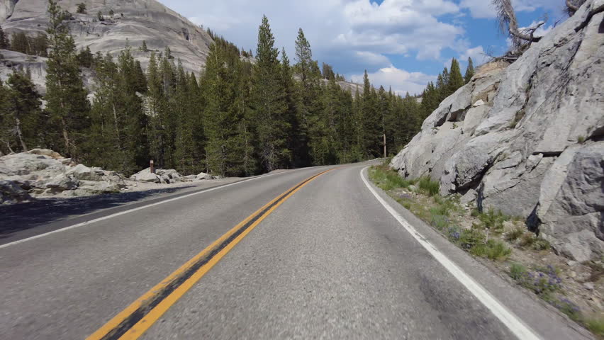 Yosemite Tioga Road 3 Olmsted Point to Tuolumne Meadow 14 Front View Driving Plate California USA World Heritage Site