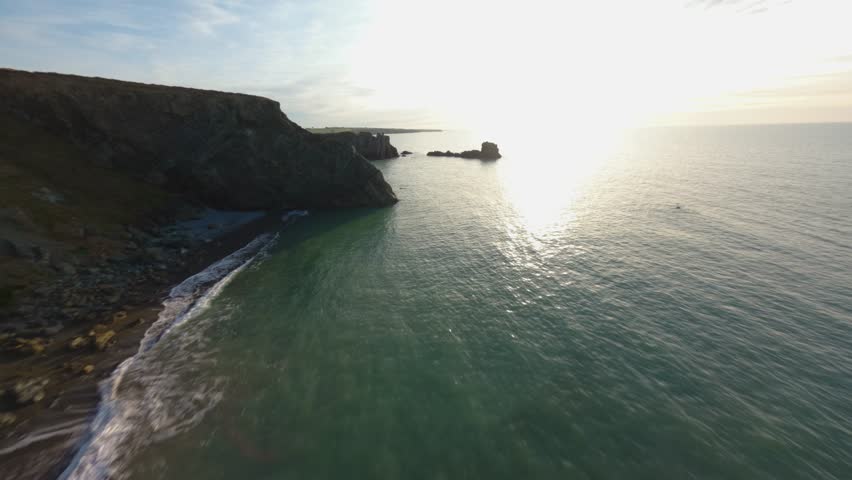 Immersive 4K FPV Cinematic drone footage soaring over Trá na mBó, a hidden coastal treasure along the Waterford shoreline. Co.Waterford - Ireland 23
