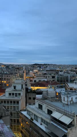 Athens Acropolis and Plaka rooftops, Aerial view