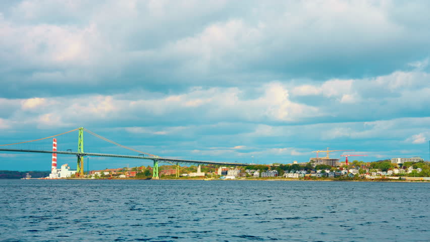 Boat tour exploring Halifax Downtown in Nova Scotia, Canada. Sightseeing of Halifax.