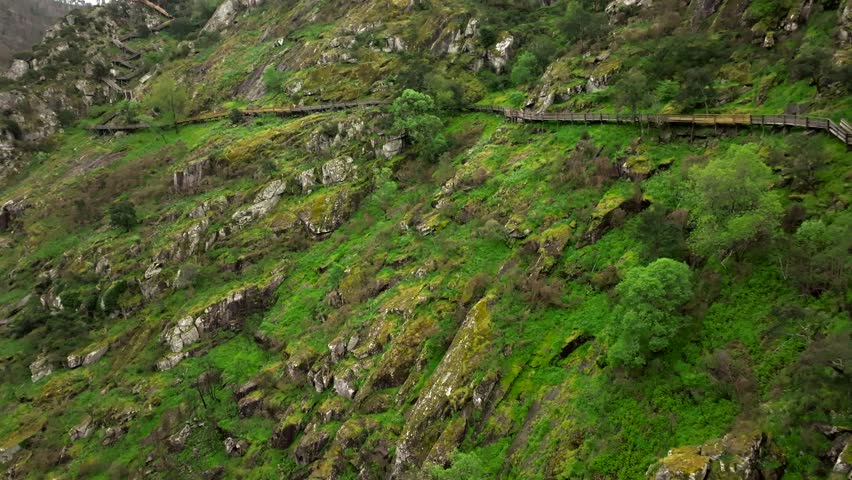 4K Aerial Drone Footage of Paiva Walkways Hiking Trail in Portugal
