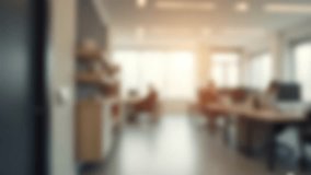 Blurred modern office interior, people working, sunlight through windows - Powered by Shutterstock - Get 15% off with code: PIKWIZARD15