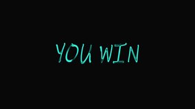 You win neon text animation on black background - Powered by Shutterstock - Get 15% off with code: PIKWIZARD15