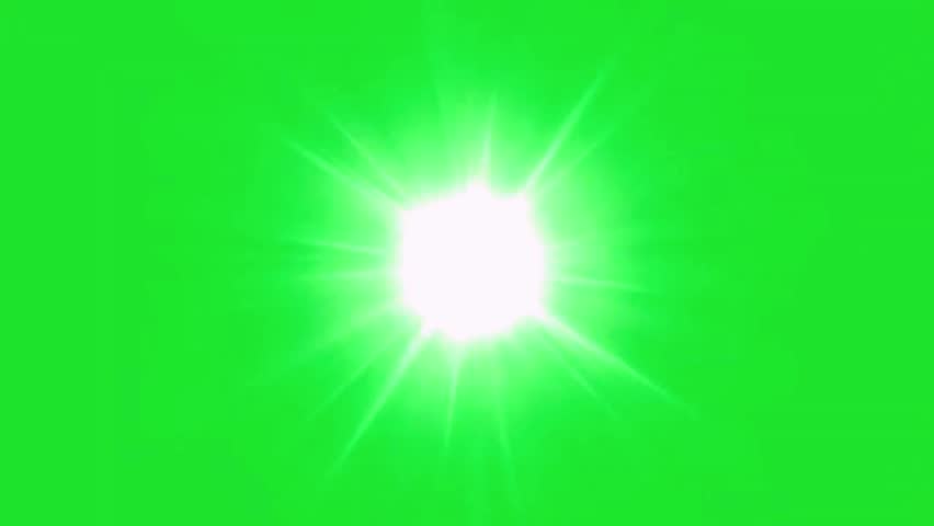 Sun on green screen, lens flare green screen, 3D Animation, 4k video, Light rays footage, Sunlight overlay light effect.
