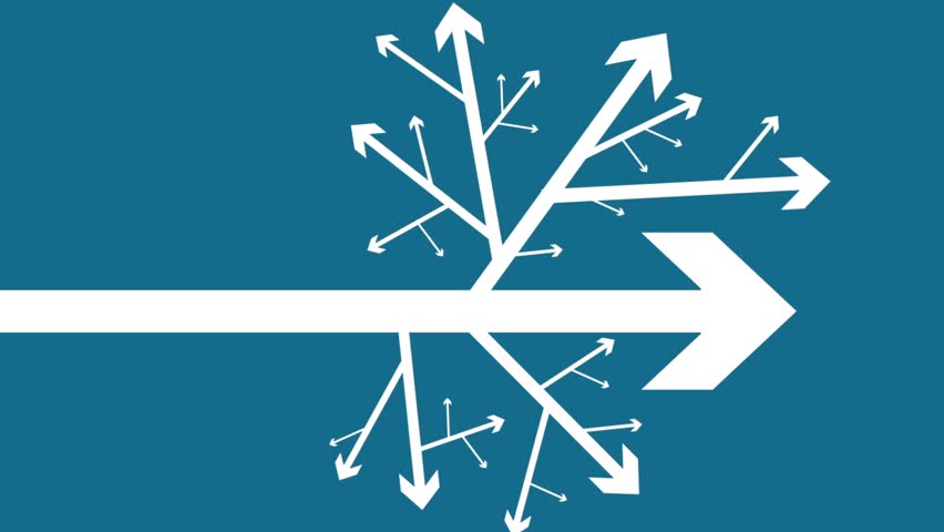 White Arrows in Multiple Directions on Blue Background for Navigation Theme